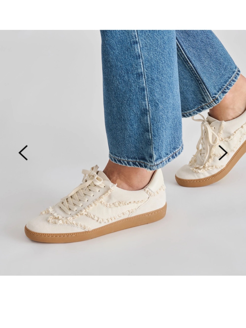 Dolce Vita Notice Lace Nuede Sneakers Ivory Suede